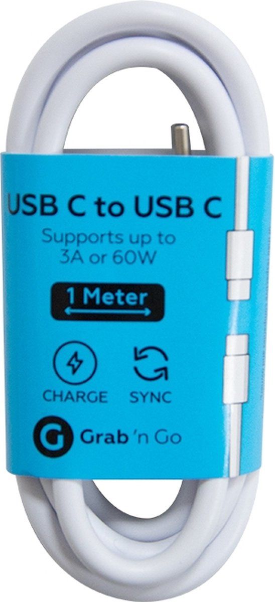 Grab 'N Go USB-C naar USB-C Kabel 1 Meter