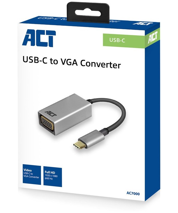 ACT AC7000 USB-C adapter naar VGA female