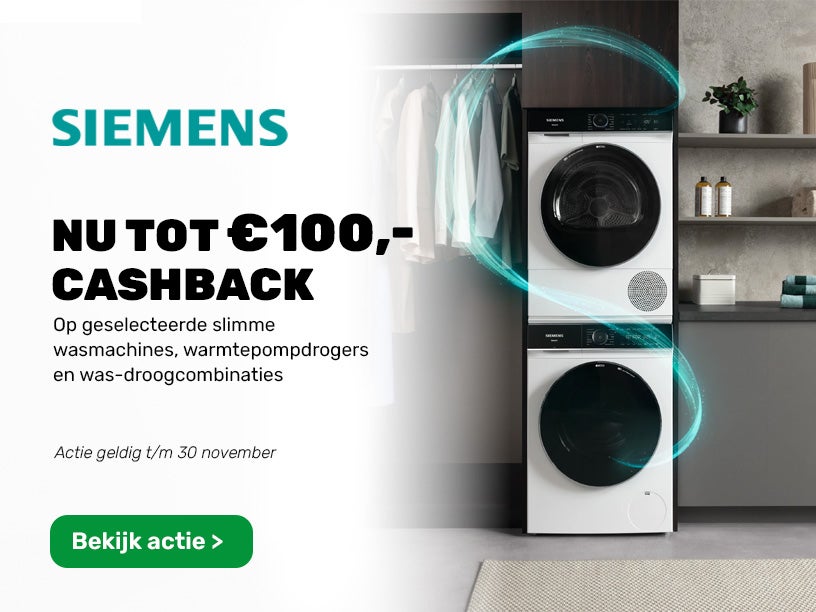 Tot wel €100,- cashback op geselecteerde Siemens witgoed | BoXXer