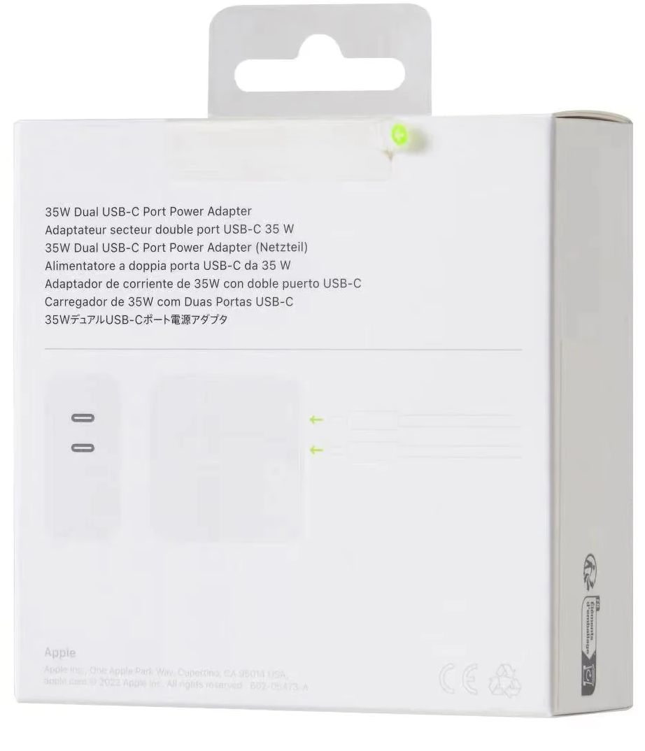 Apple 35W USB-C oplader Twee USB‑C-poorten Wit