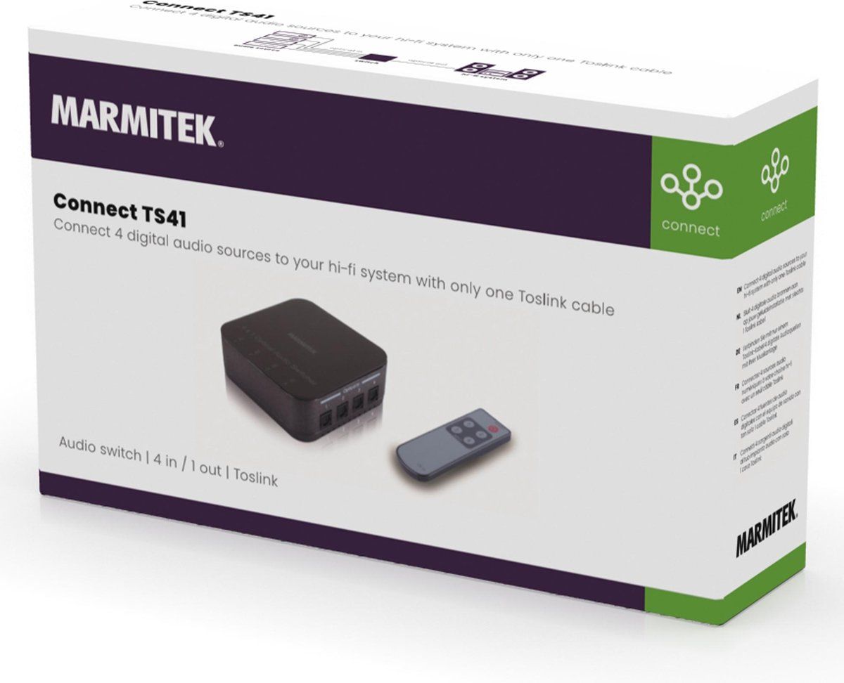 Marmitek Connect TS41 Toslink Digital Audio Switch 4x1