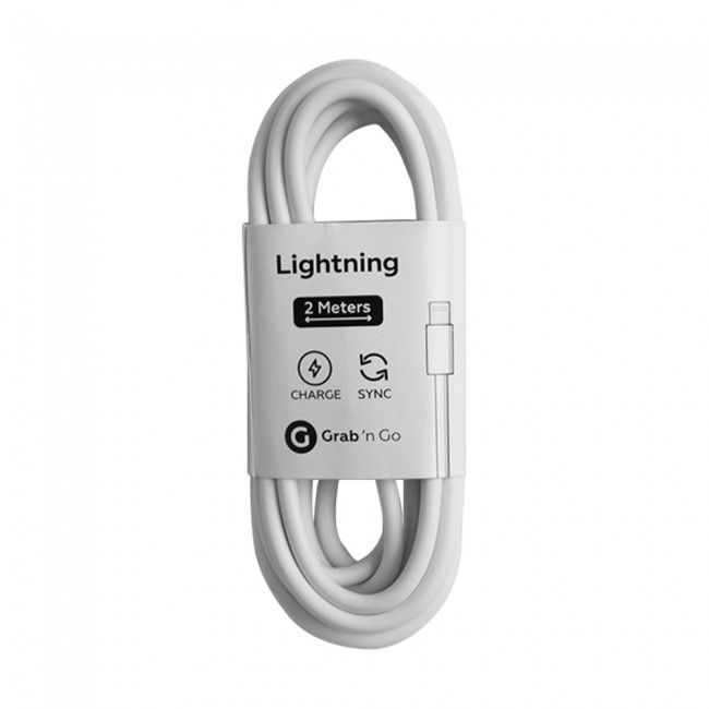 Grab 'n Go GNG-125 Lightning USB Kabel 2 Meter (wit)