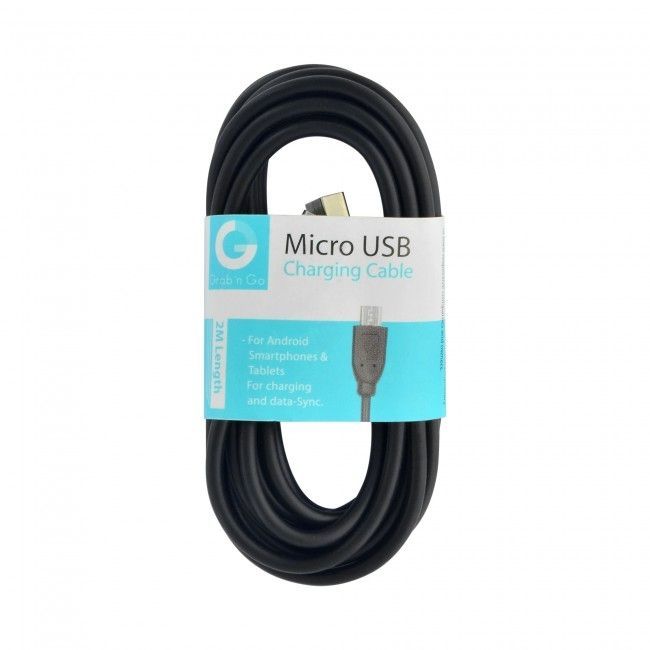 Grab 'n Go GNG-120 Micro USB Kabel 2 Meter (zwart)