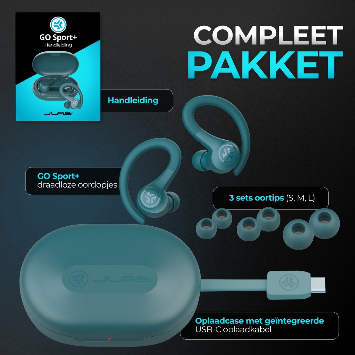 JLab Go Air Sport True Wireless Teal