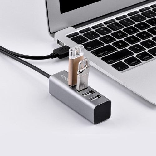 Hoco USB 2.0 HUB 4 poorten Grijs