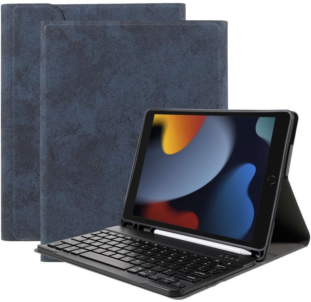 Just in Case Vintage Bluetooth Keyboard Cover - Apple iPad 10.2 - Zwart