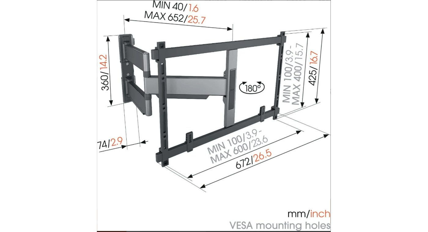 Vogel's TVM 5445 32 -65 inch zwart Draaibare tv-beugel