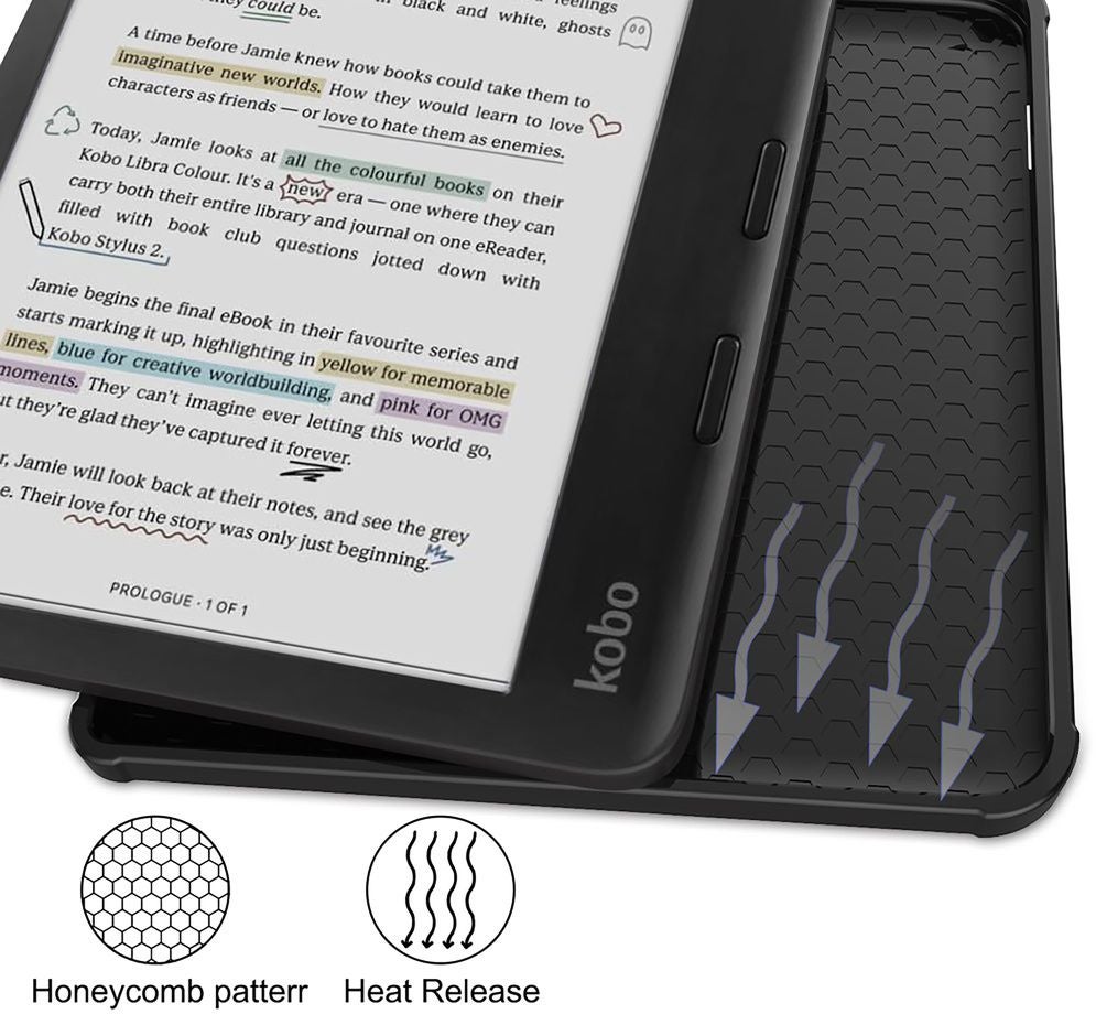 Just in Case Kobo Libra Colour Folio Case Zwart