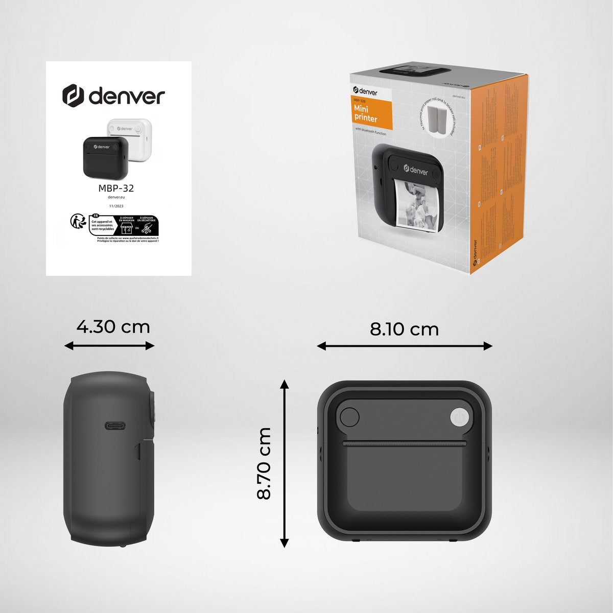 Denver MBP-32B Mini Pocket Printer