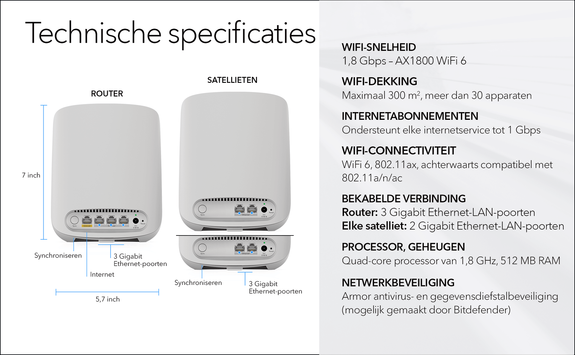 Netgear Orbi RBK353 Multiroom WiFi 6 Mesh systeem