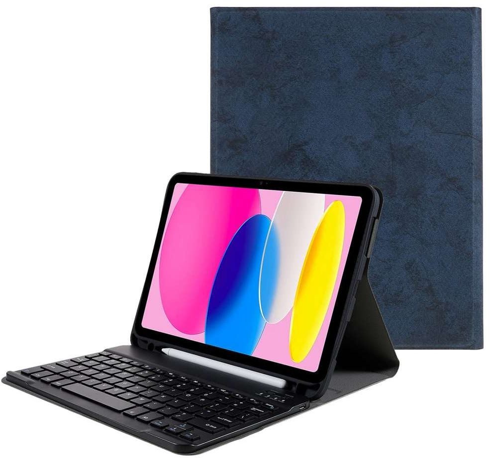 Just in Case Apple iPad 2022 Vintage Bluetooth Keyboard Cover Zwart
