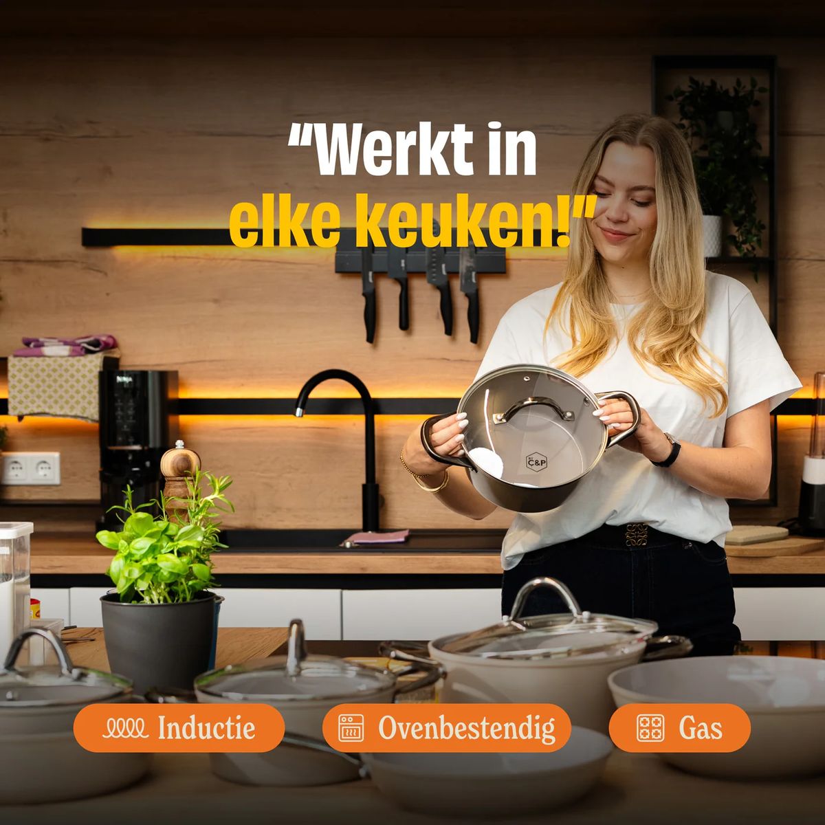 Cook & Pan Taupe of Mind 9-delige Pannenset