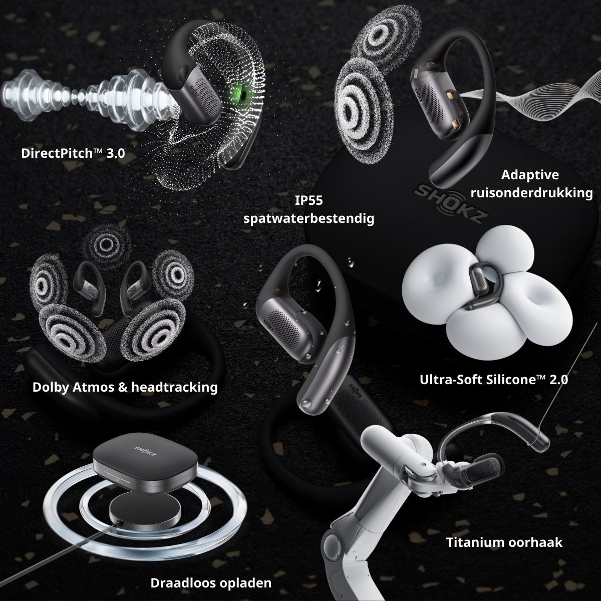 Shokz OpenFit Pro ANR Zwart