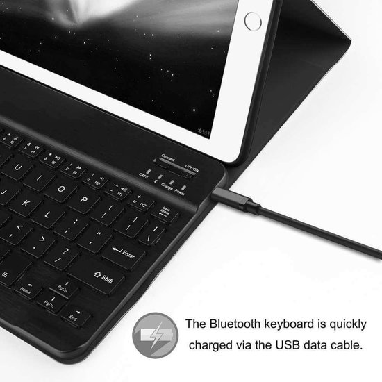 Just in Case Premium Bluetooth keyboard hoes voor iPad 9.7 (2017/2018) Zwart