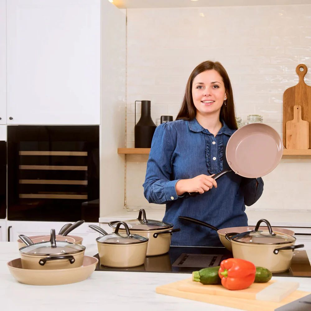 Cook & Pan Taupe of Mind Honey Kookpan met deksel 20 cm