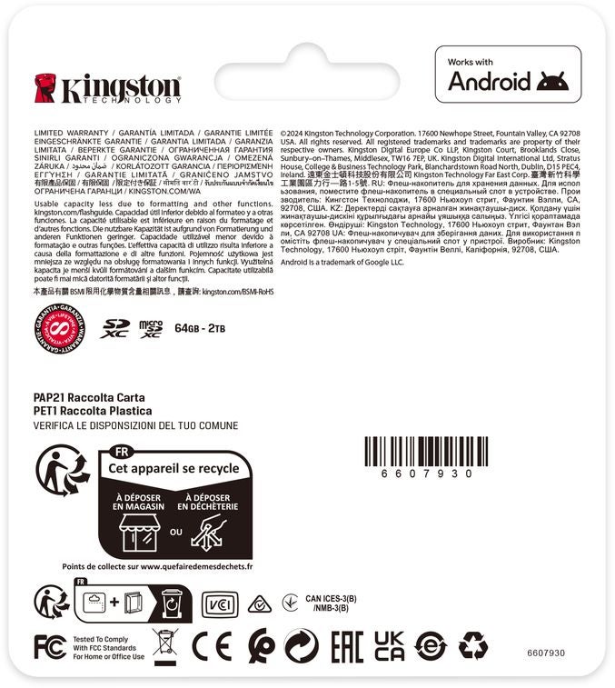 Kingston Canvas Select Plus Gen. 3 microSDXC 128GB met SD-adapter