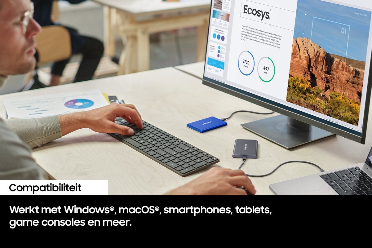 Samsung T7 Portable SSD 1TB Grijs