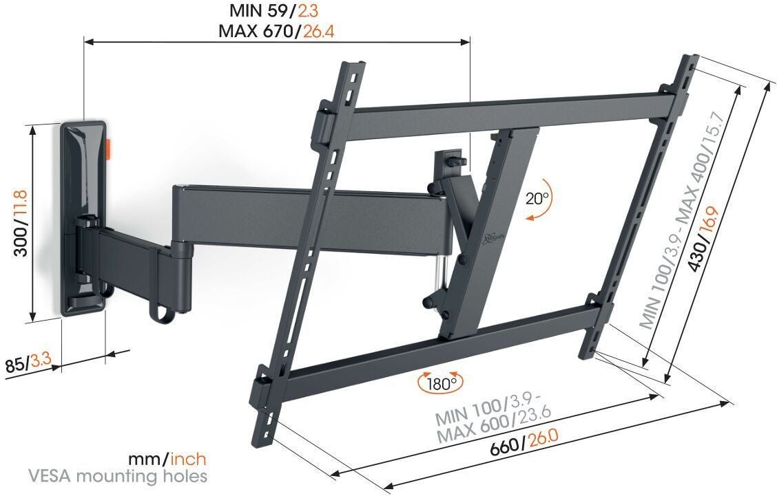 Vogel's TVM 3645 Muurbeugel (40-77 inch)