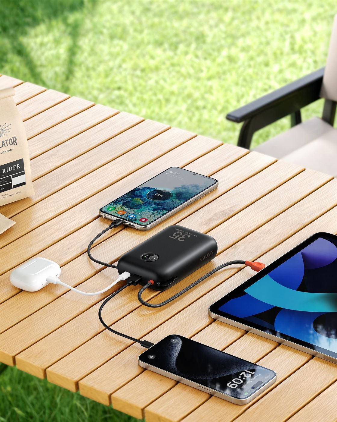 Veger K1 W1188 10.000 mAh Powerbank Zwart