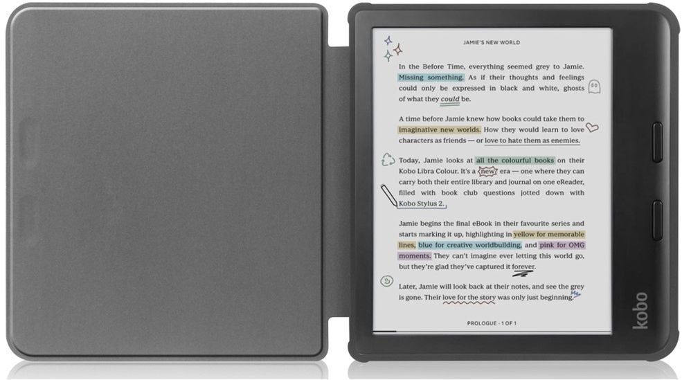 Just in Case Kobo Libra Colour Folio Case Zwart