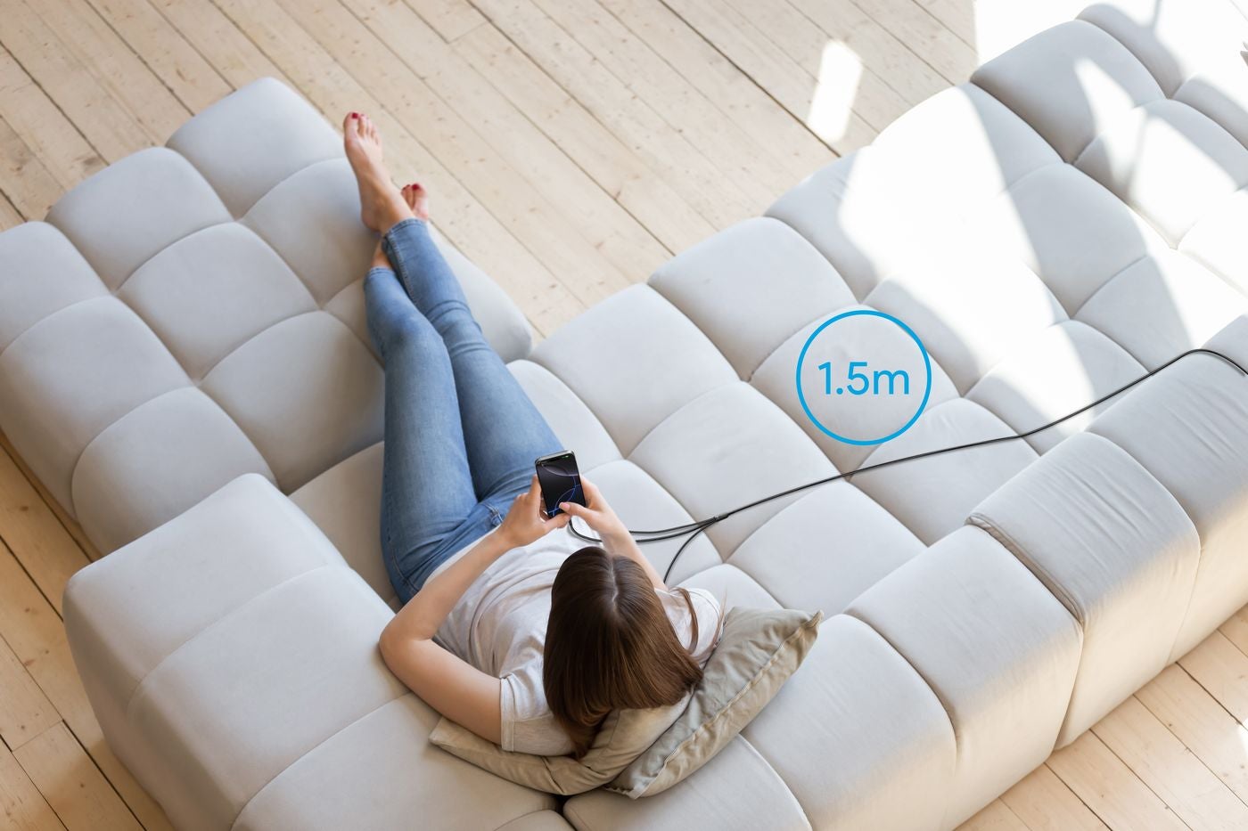 Veger V730 3 in 1 kabel met Magsafe 1.5m Braided 92 Watt