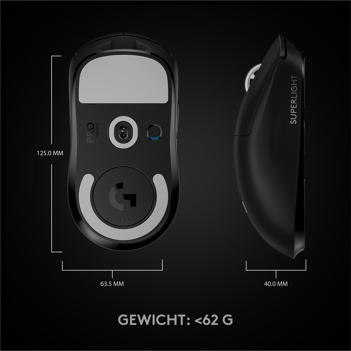 Logitech G Pro X Superlight Zwart