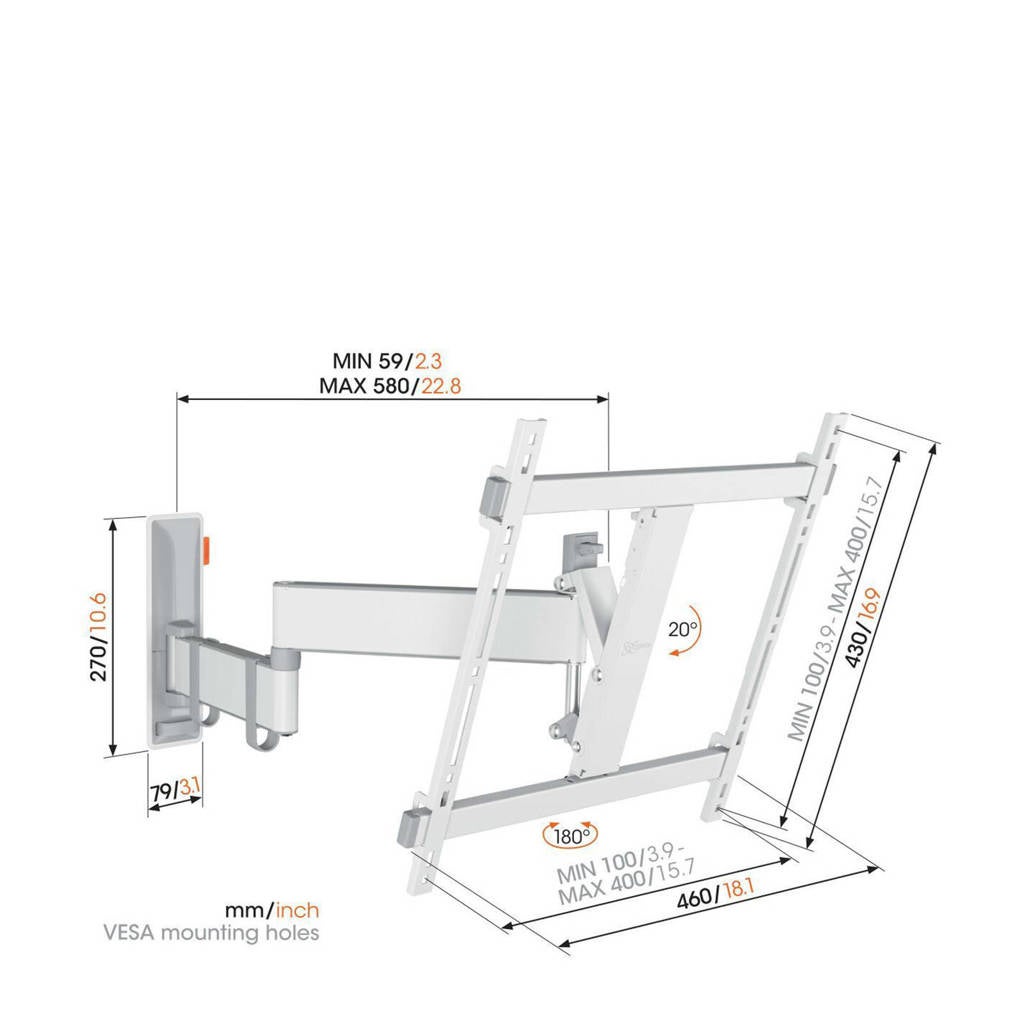Vogel's TVM 3445 Wit Draaibare Tv-beugel