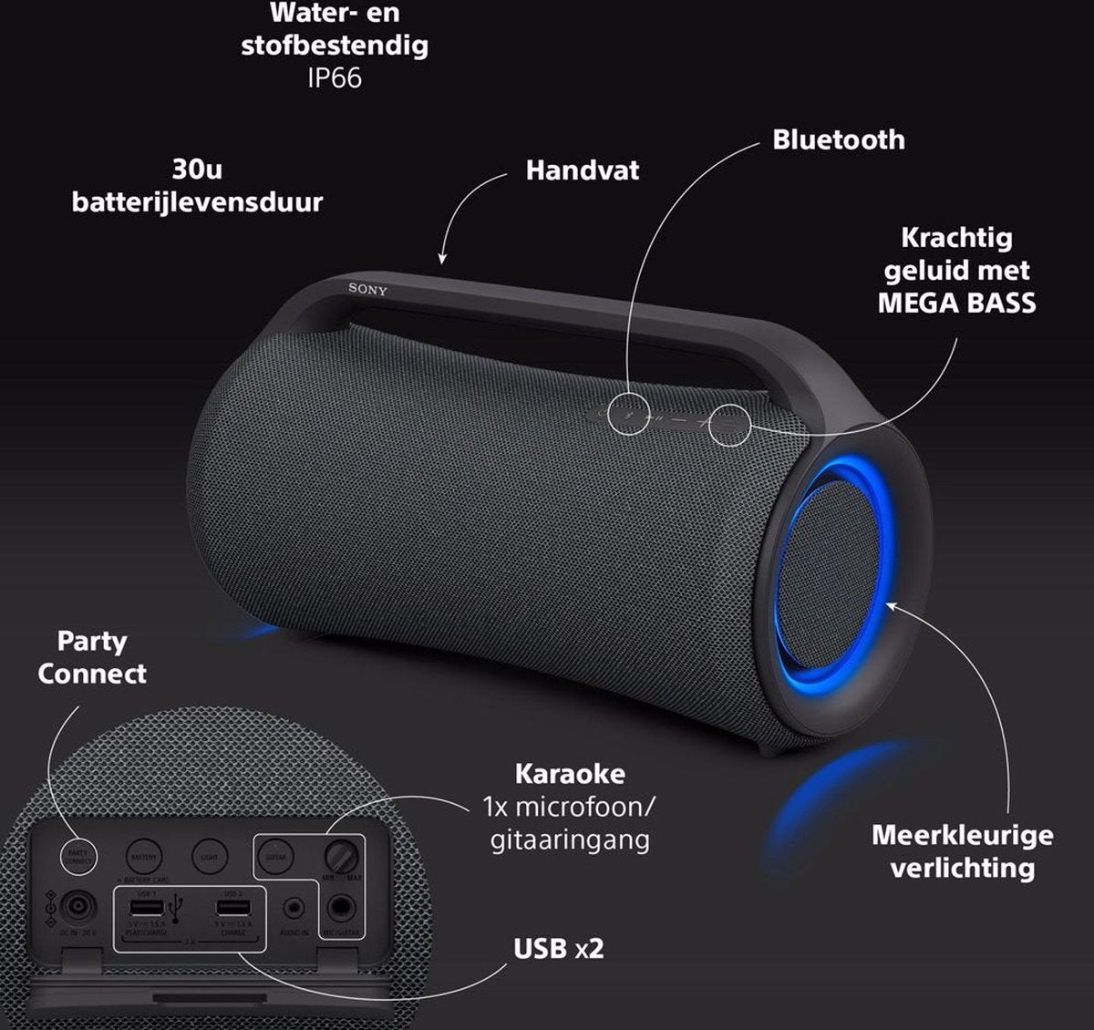 Sony SRS-XG500 Zwart