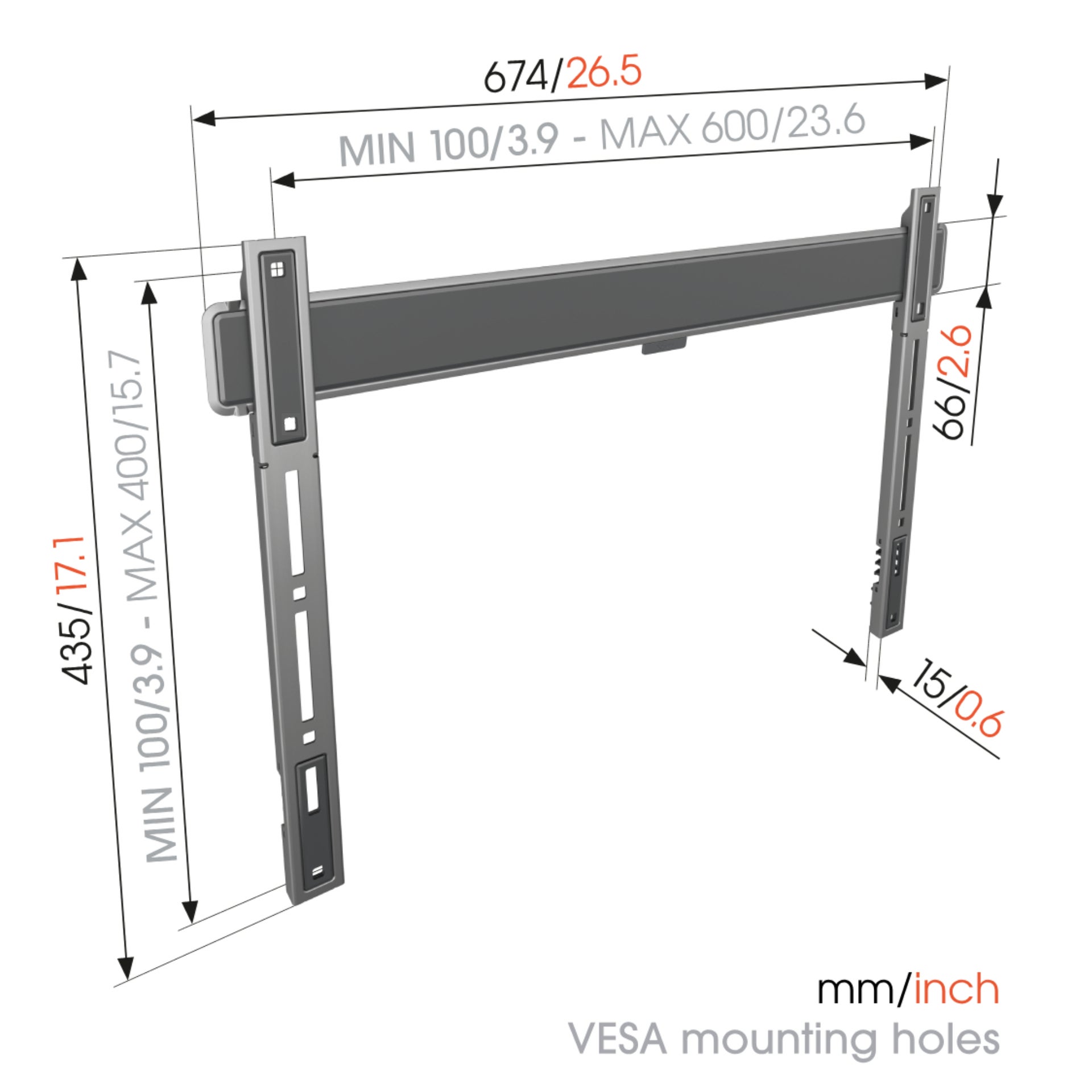 Vogel's TVM 5605 40 -100 inch zwart Platte tv-beugel