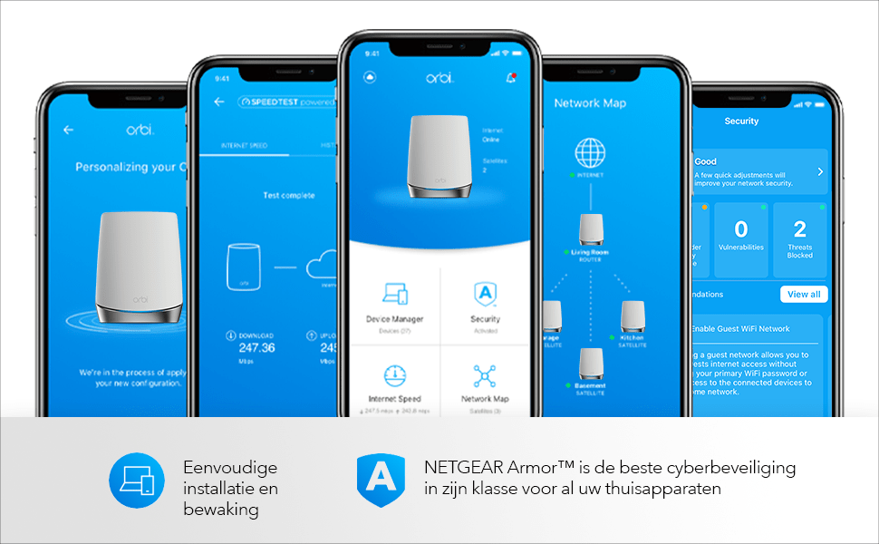 Netgear Orbi RBK752 Multiroom WiFi 6 Mesh systeem