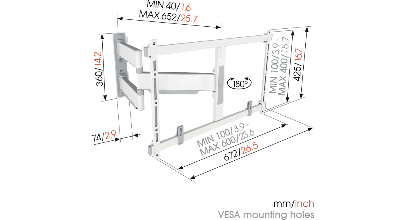 Vogel's TVM 5645 40 -77 inch Wit Draaibare tv-beugel