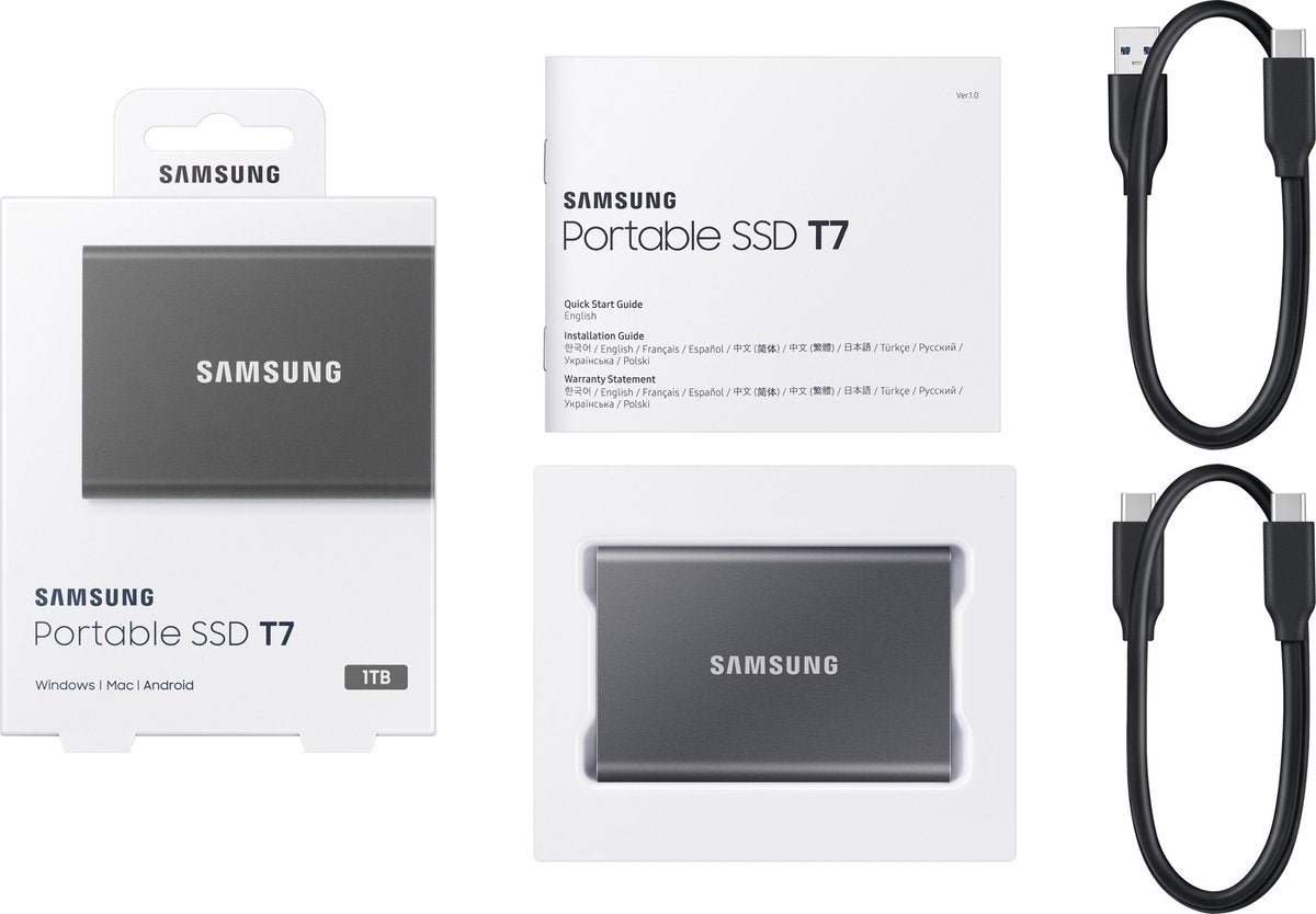 Samsung T7 Portable SSD 1TB Grijs