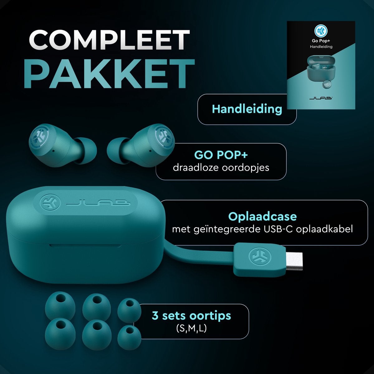 JLab Go Air Pop True Wireless Groen