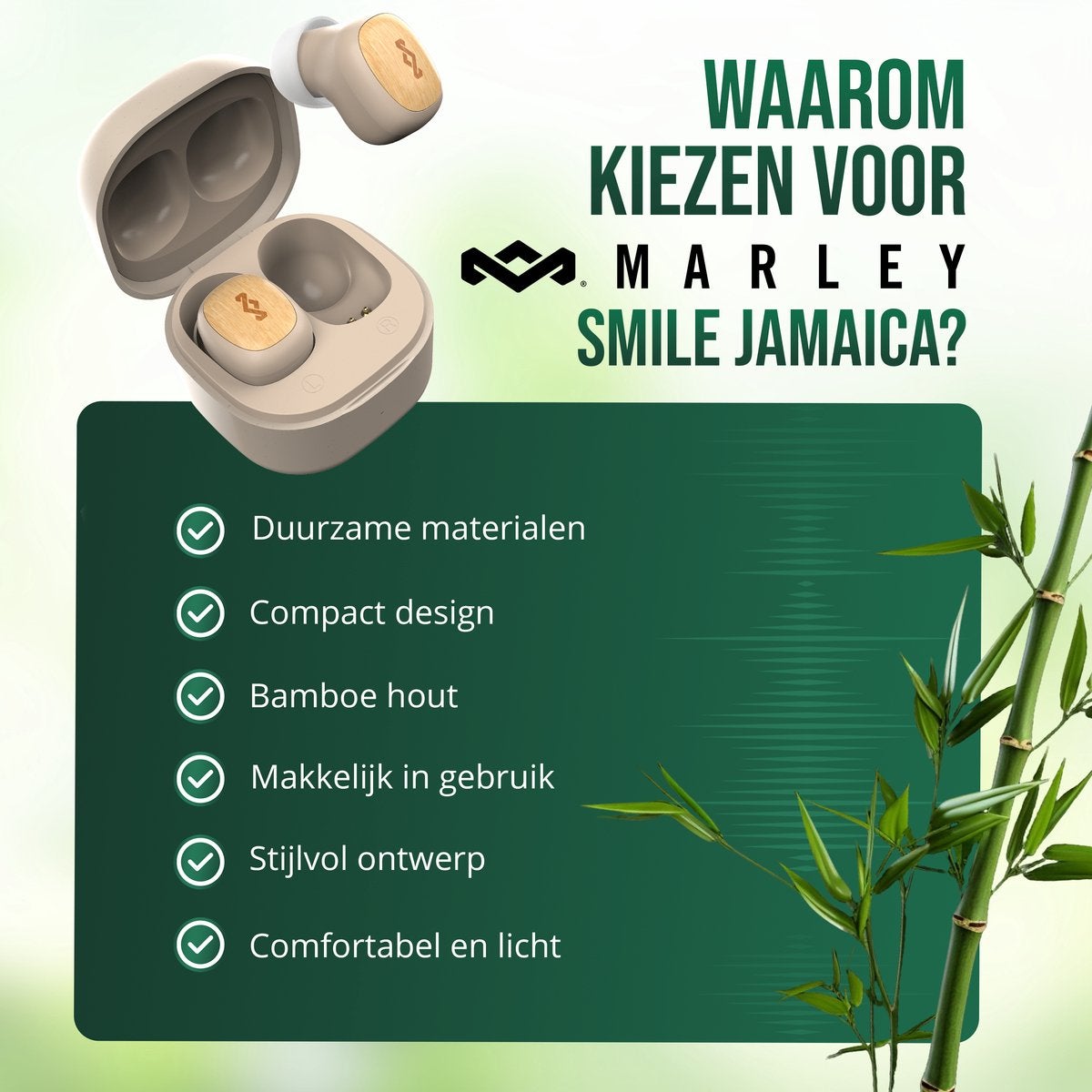 House of Marley Smile Jamaica Mini True Wireless Cream