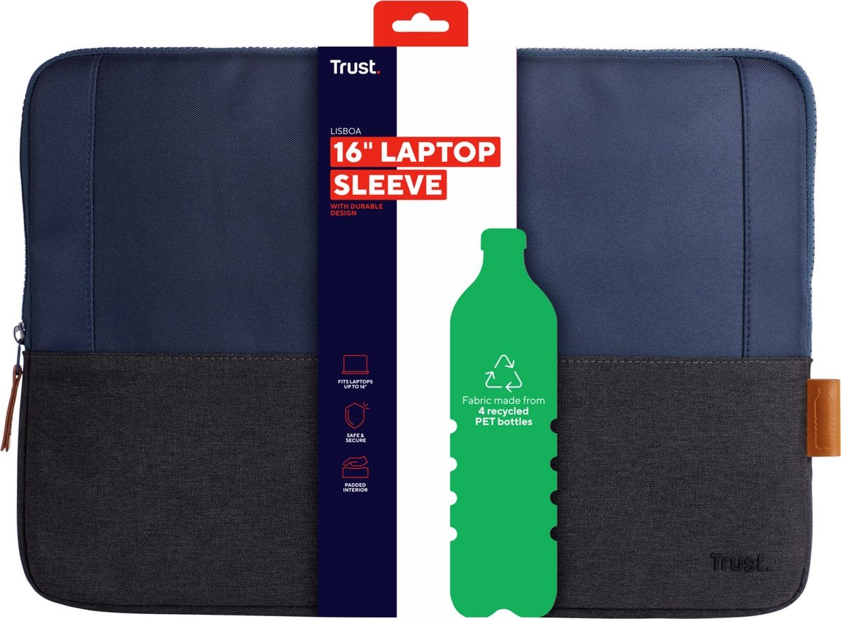 Trust Lisboa 16 inch laptop sleeve Blauw