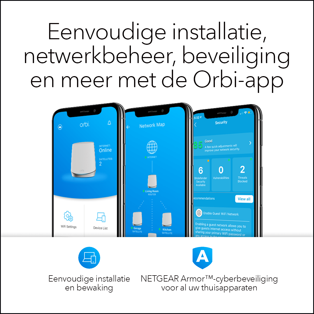Netgear Orbi RBK752 Multiroom WiFi 6 Mesh systeem