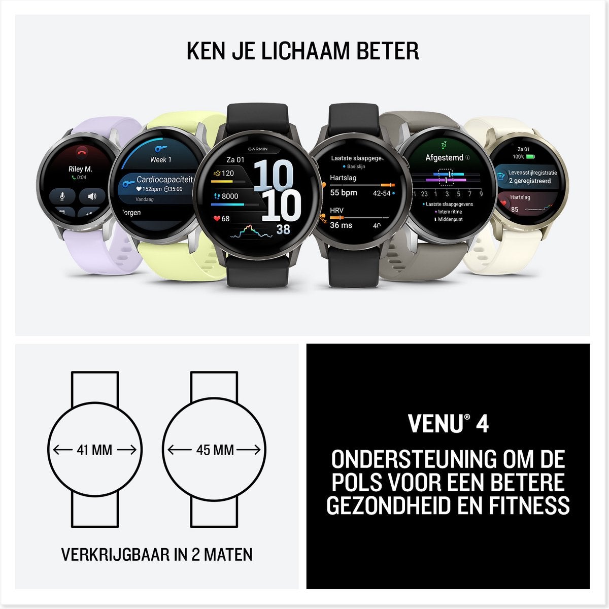 Garmin Venu 4 45mm Zwart