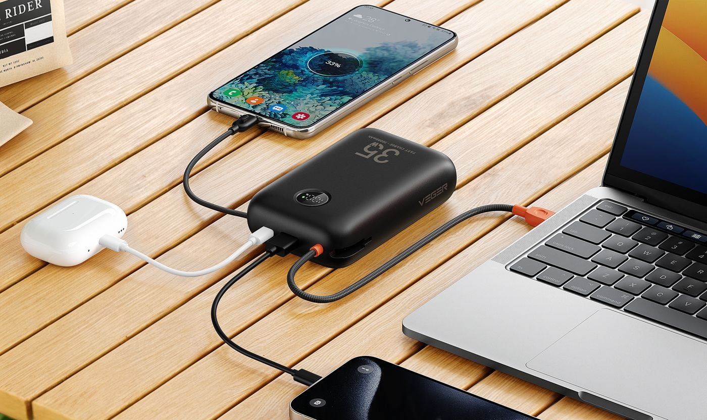 Veger K1 W1188 10.000 mAh Powerbank Zwart