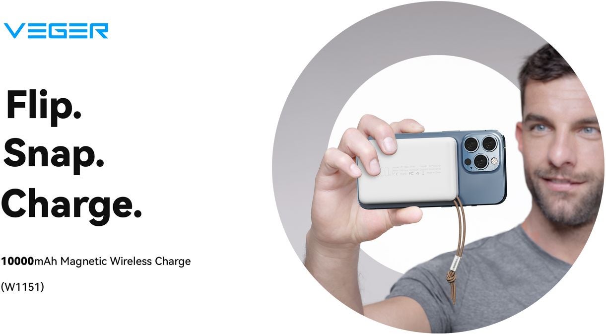 Veger MagOn W1151 10.000mAh Powerbank Zwart