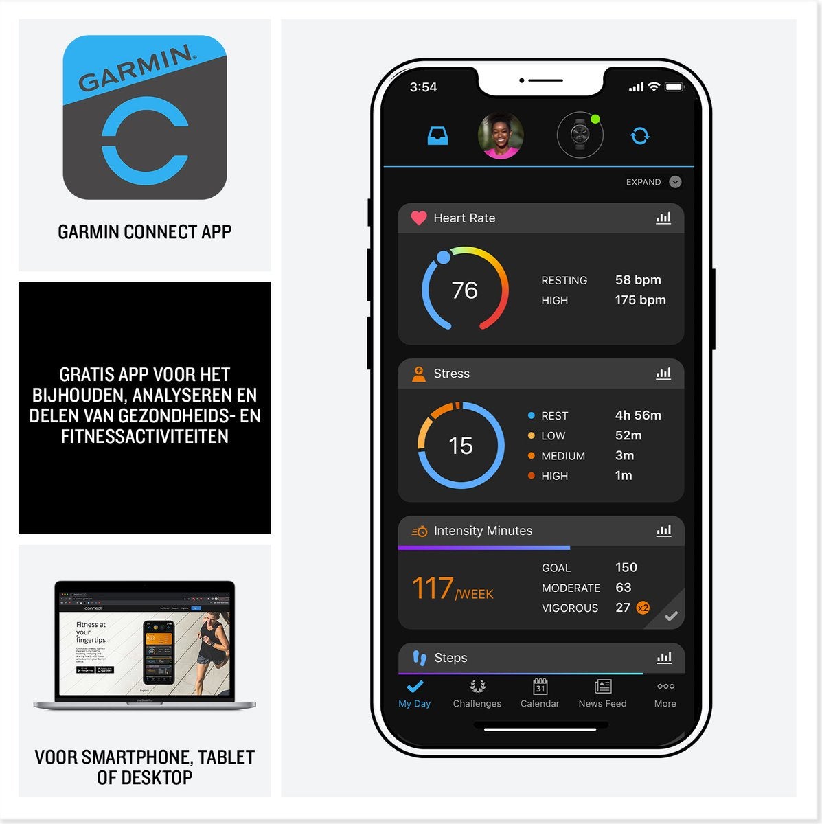 Garmin Venu 3S Goud/Wit