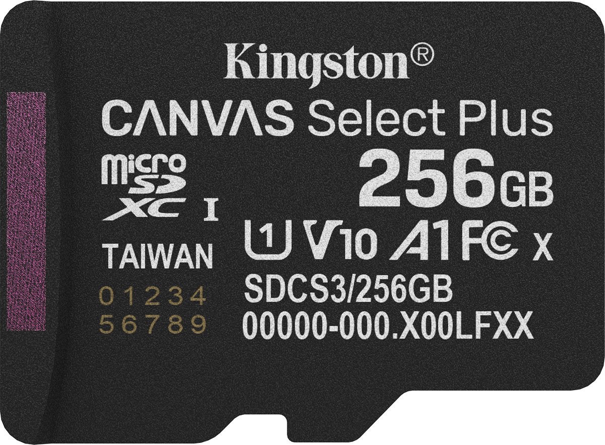 Kingston Canvas Select Plus Gen. 3 microSDXC 256GB met SD-adapter