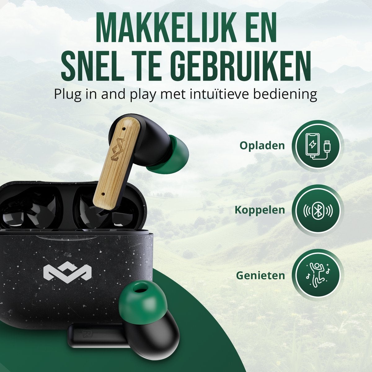 House of Marley Little Bird TWS Zwart