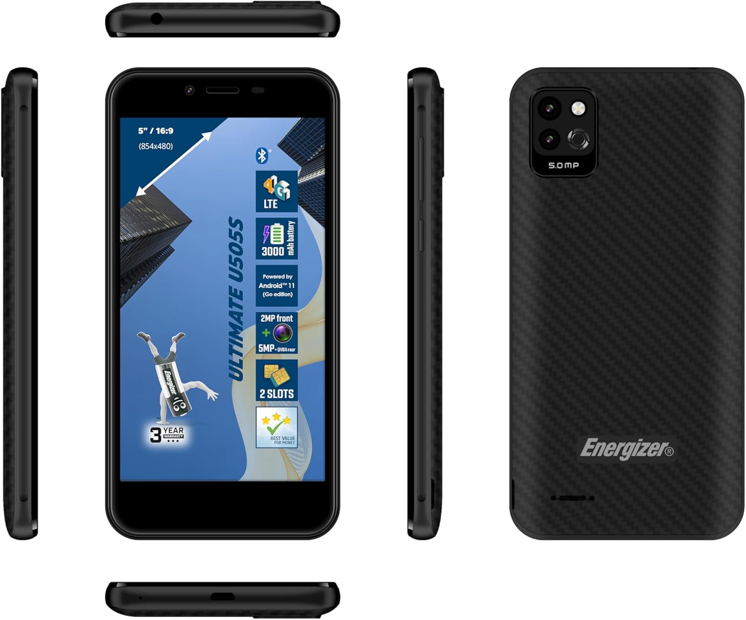 Energizer Ultimate U505S 4G 16GB Zwart