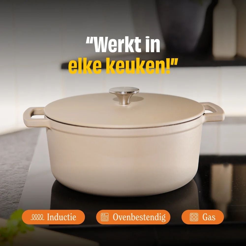 Cook & Pan Taupe of Mind Gietijzeren braadpan 28 cm