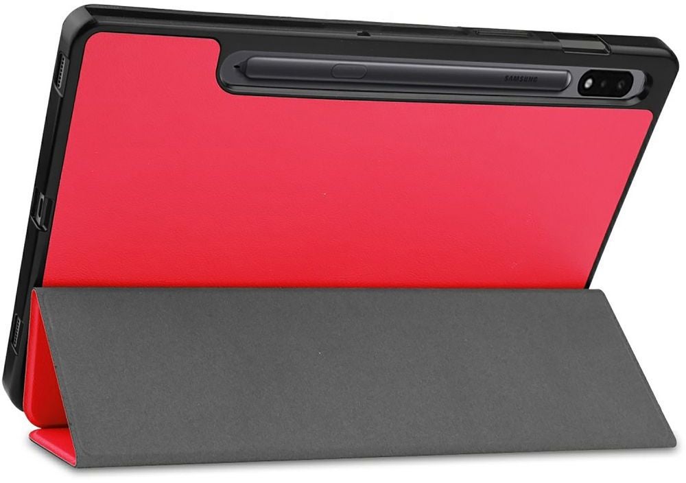 Just in Case Samsung Galaxy Tab S7 TriFold Smart Book Case Pen Slot Rood