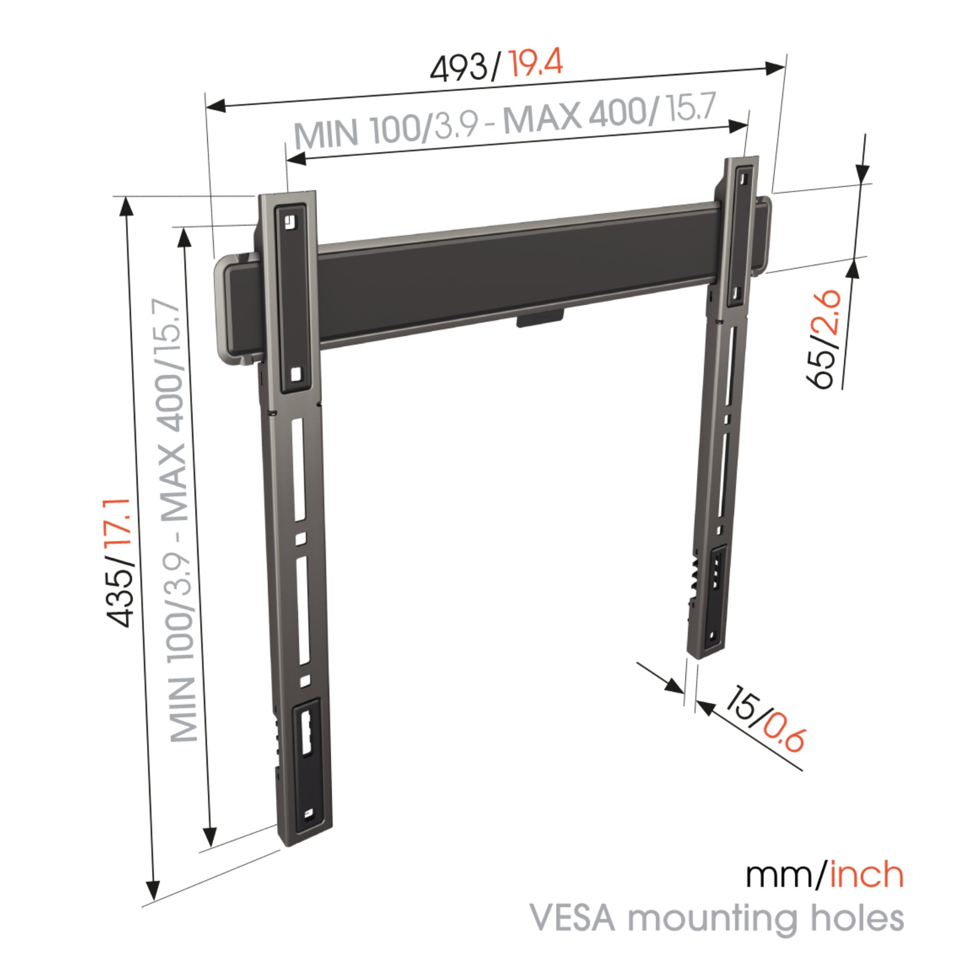 Vogel's TVM 5405 32 tot 77 inch Platte muurbeugel