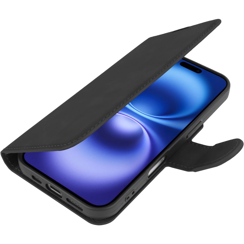 Just in Case iPhone 16 Premium Wallet Case Zwart