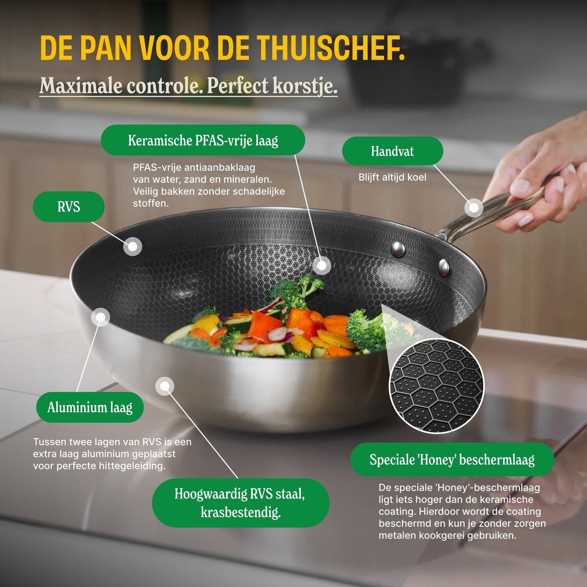 Cook & Pan Honey Koekenpannenset 3-delig