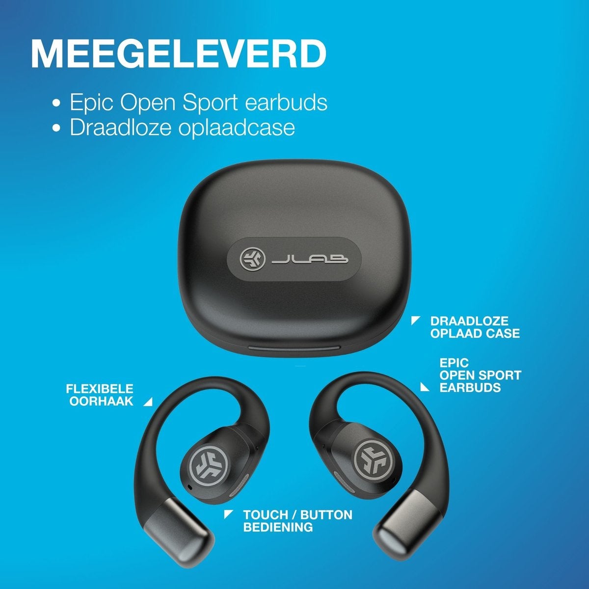 JLab Epic Open Sport Zwart