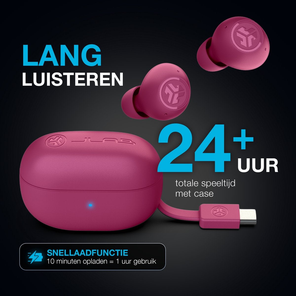 JLab Go Pop ANC TWS Fuschia